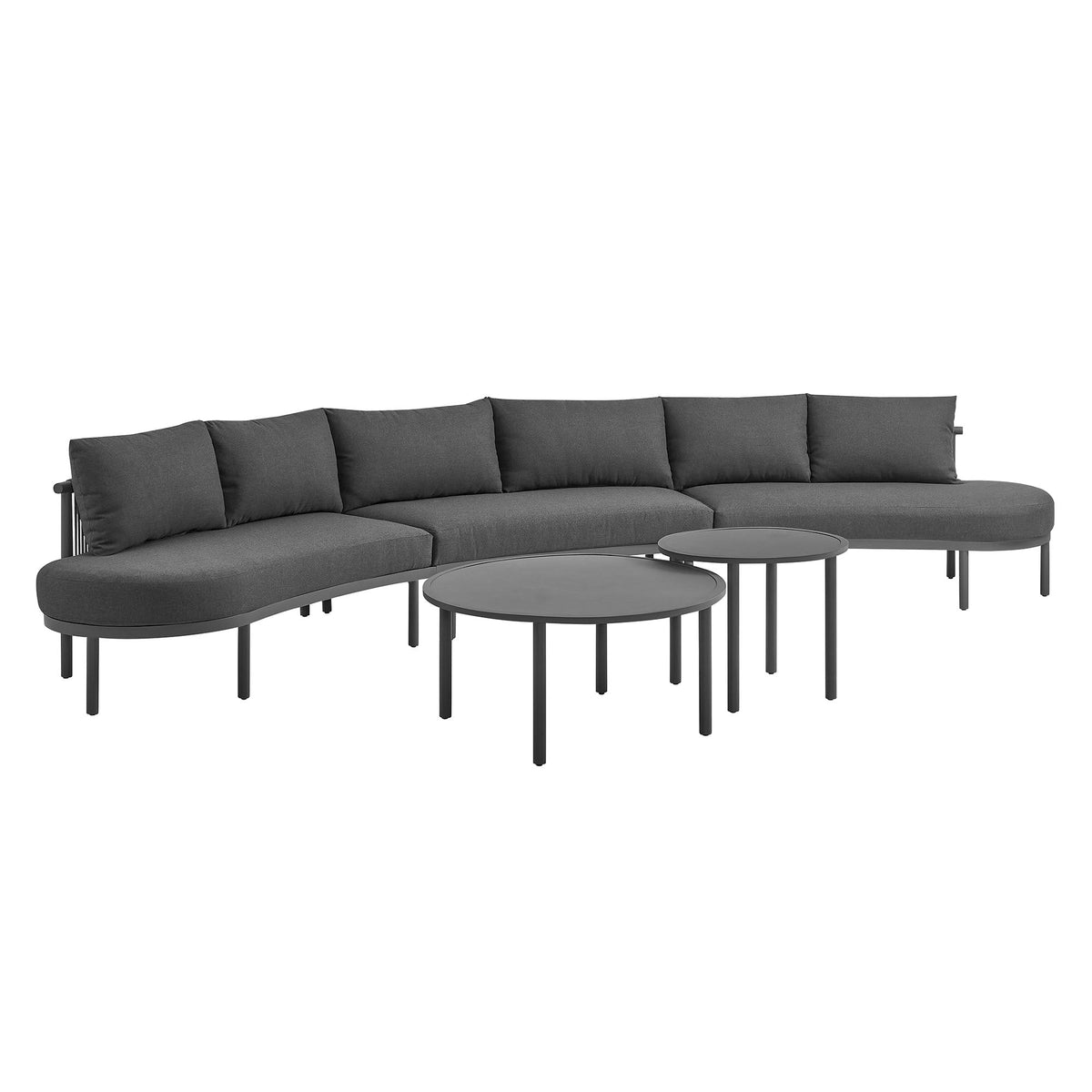 Porta 5 Piece Outdoor Aluminum Modular Sofa Set