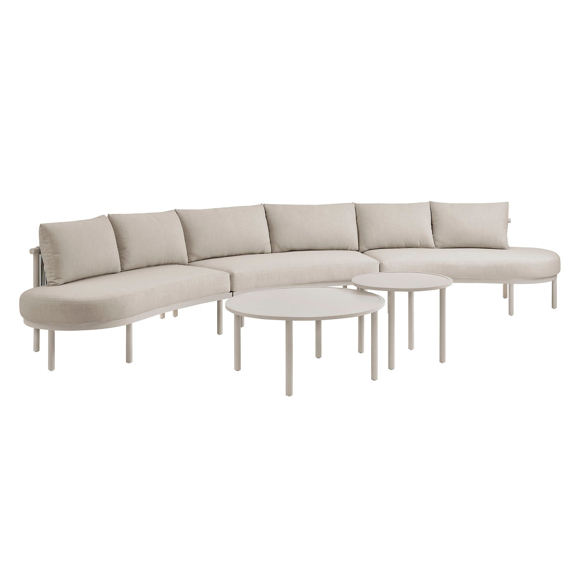 Porta 5 Piece Outdoor Aluminum Modular Sofa Set