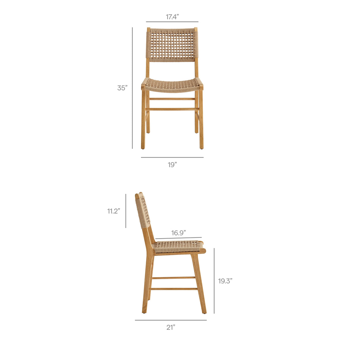 Tindra Woven Dining Chairs Set of 2