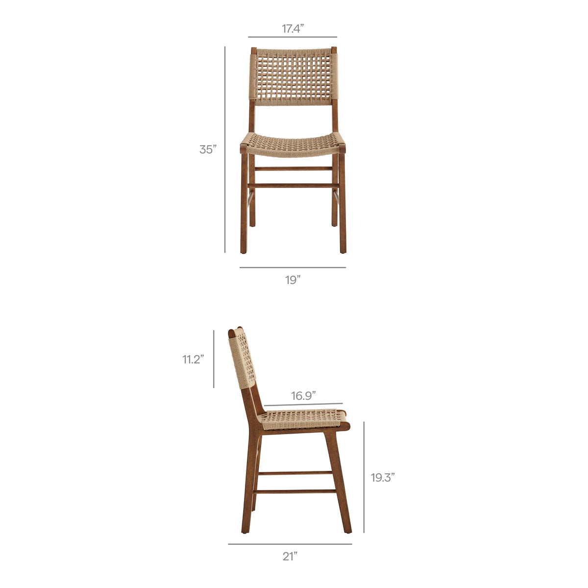 Tindra Woven Dining Chairs Set of 2