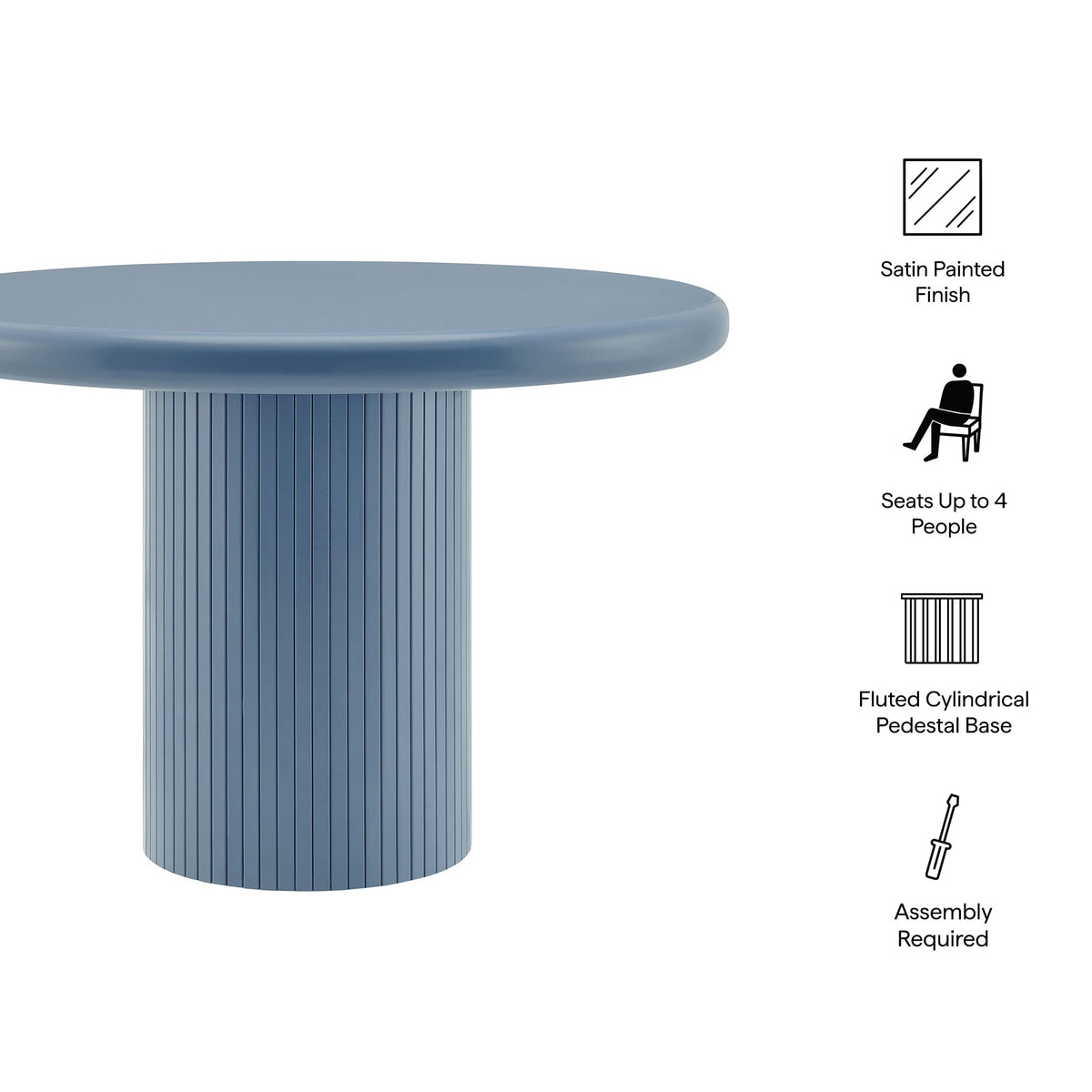 Belmonte 45 Inch Painted Wood Round Pedestal Dining Table