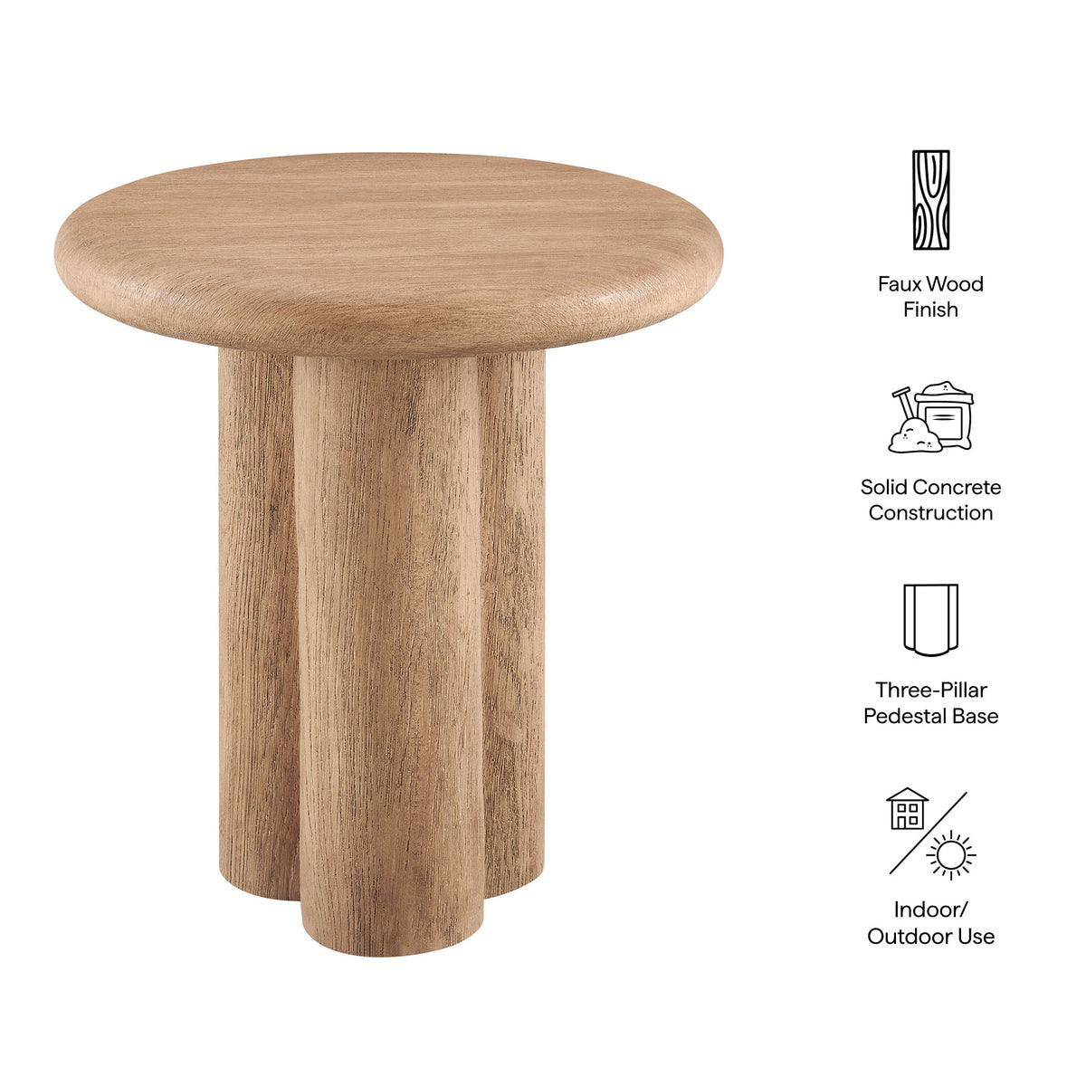 Tori 20 Inch Round Indoor and Outdoor Side Table