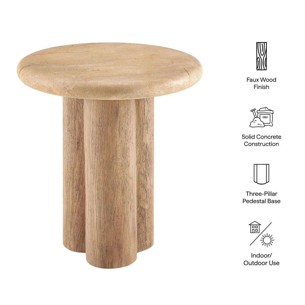 Tori 20 Inch Round Indoor and Outdoor Side Table