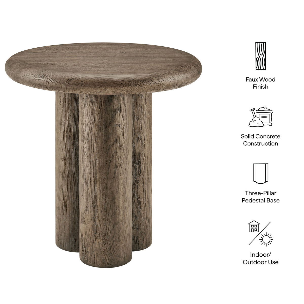 Tori 20 Inch Round Indoor and Outdoor Side Table
