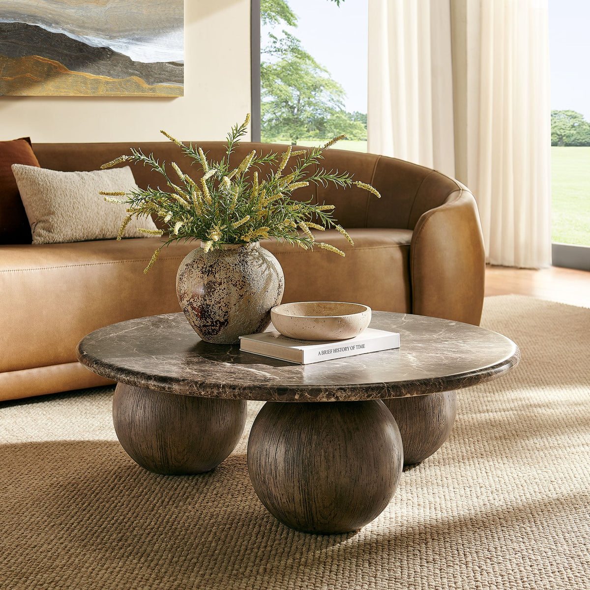 Pietra Indoor Outdoor Round Coffee Table