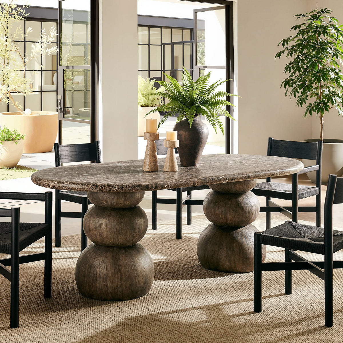 Pietra Indoor Outdoor Oval Dining Table