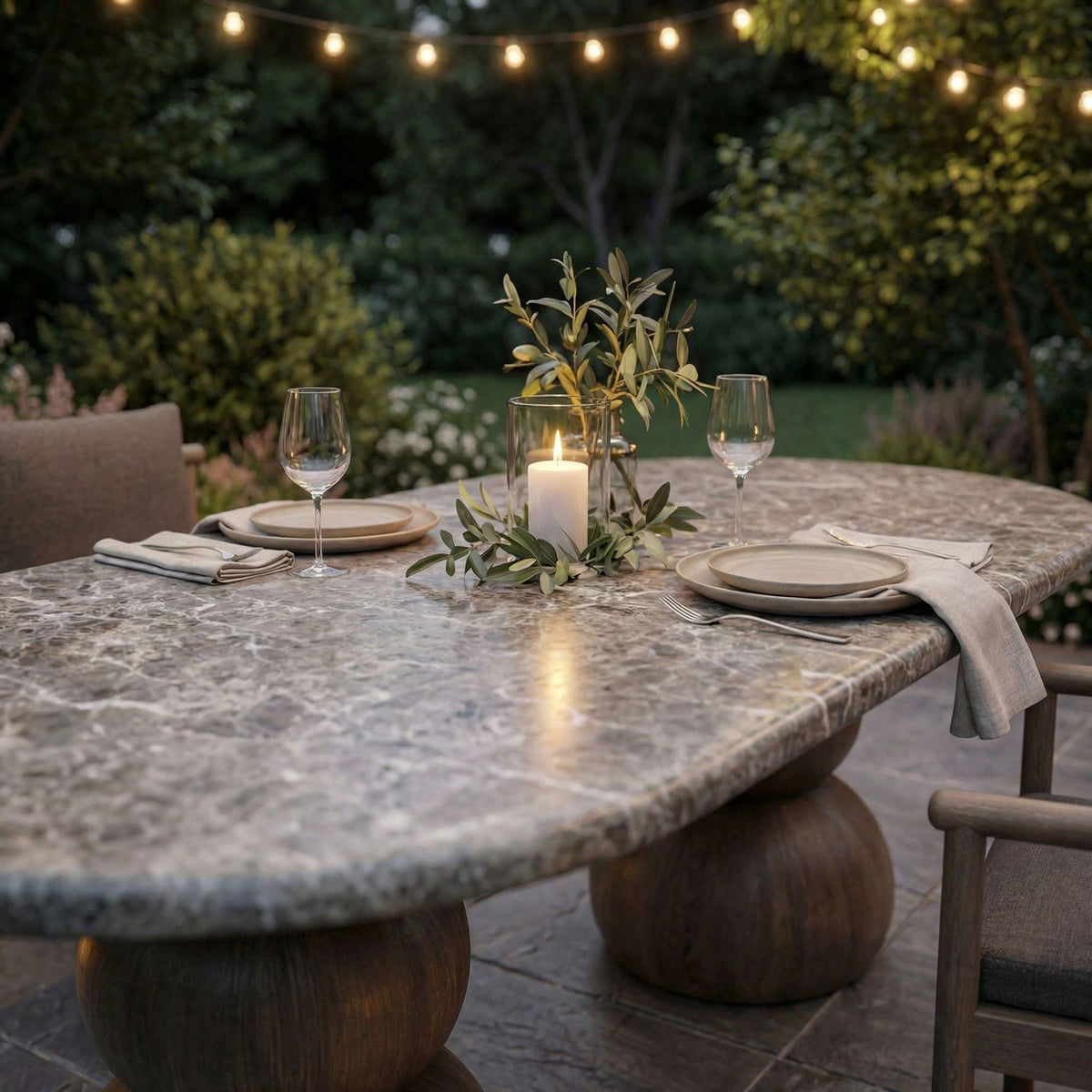 Pietra Indoor Outdoor Oval Dining Table