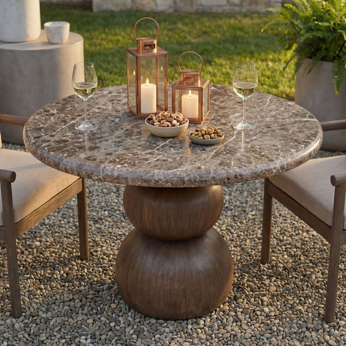 Pietra Indoor Outdoor Round Dining Table
