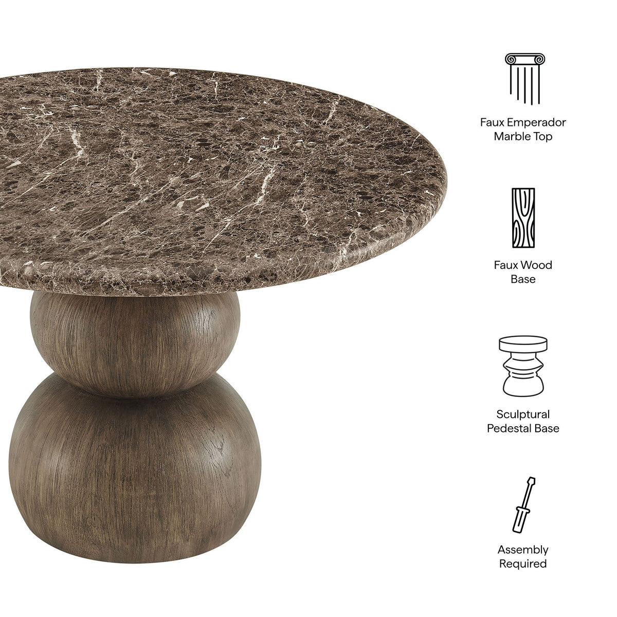 Pietra Indoor Outdoor Round Dining Table