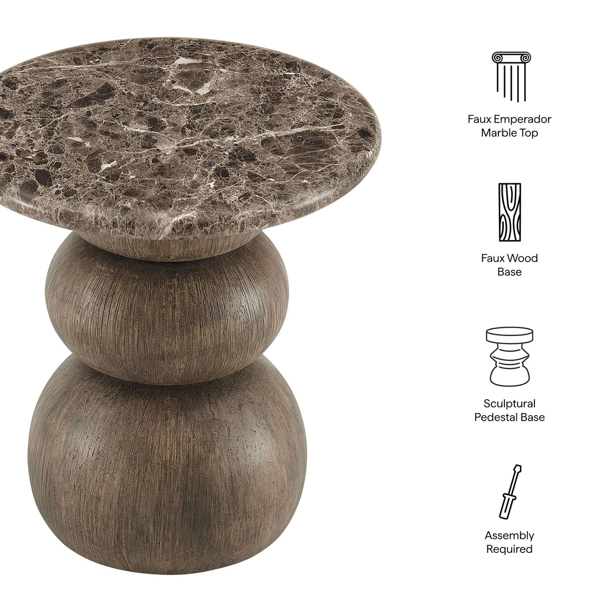 Pietra Indoor Outdoor Round Side Table