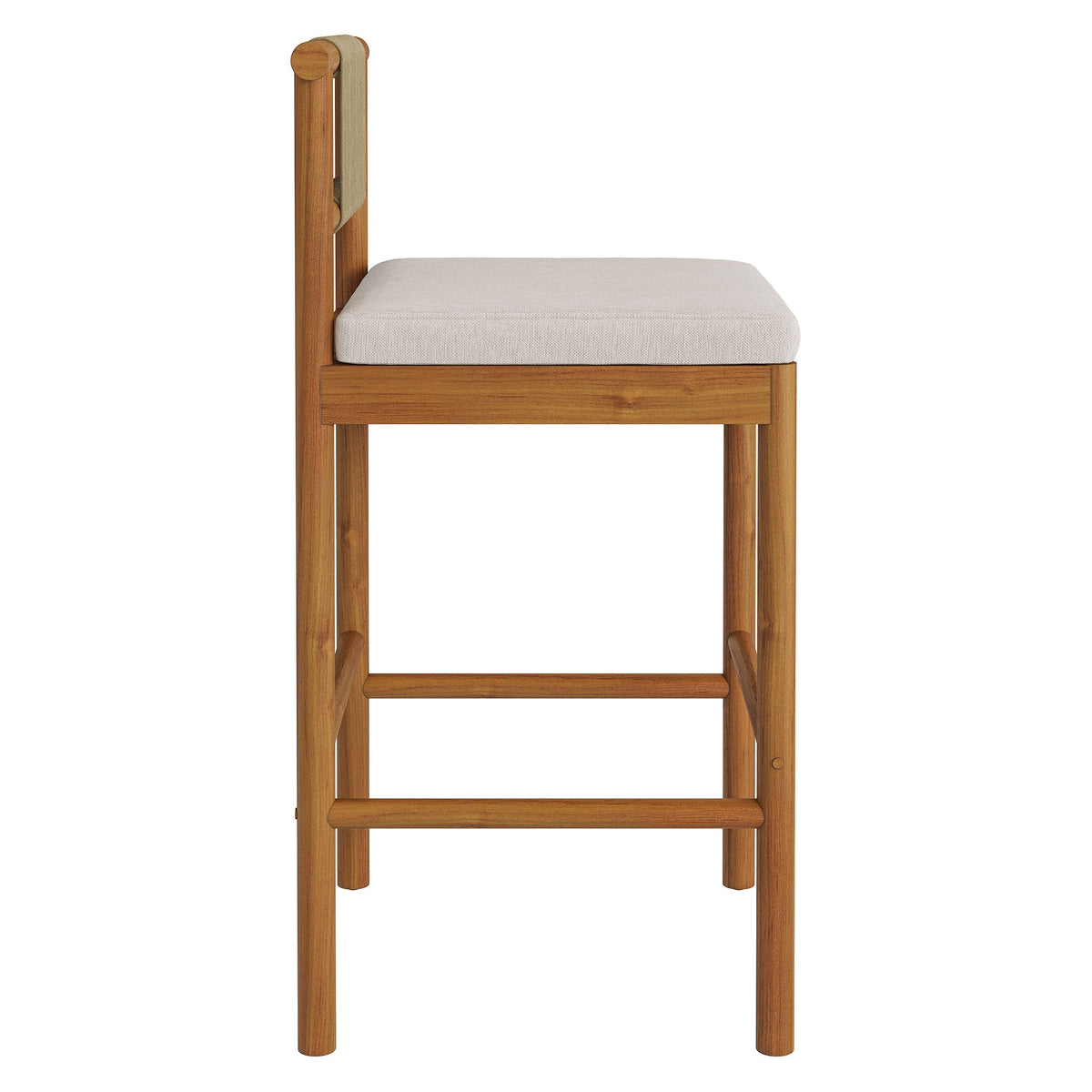 Eleni Outdoor Teak Wood Bar Stools Set of 2