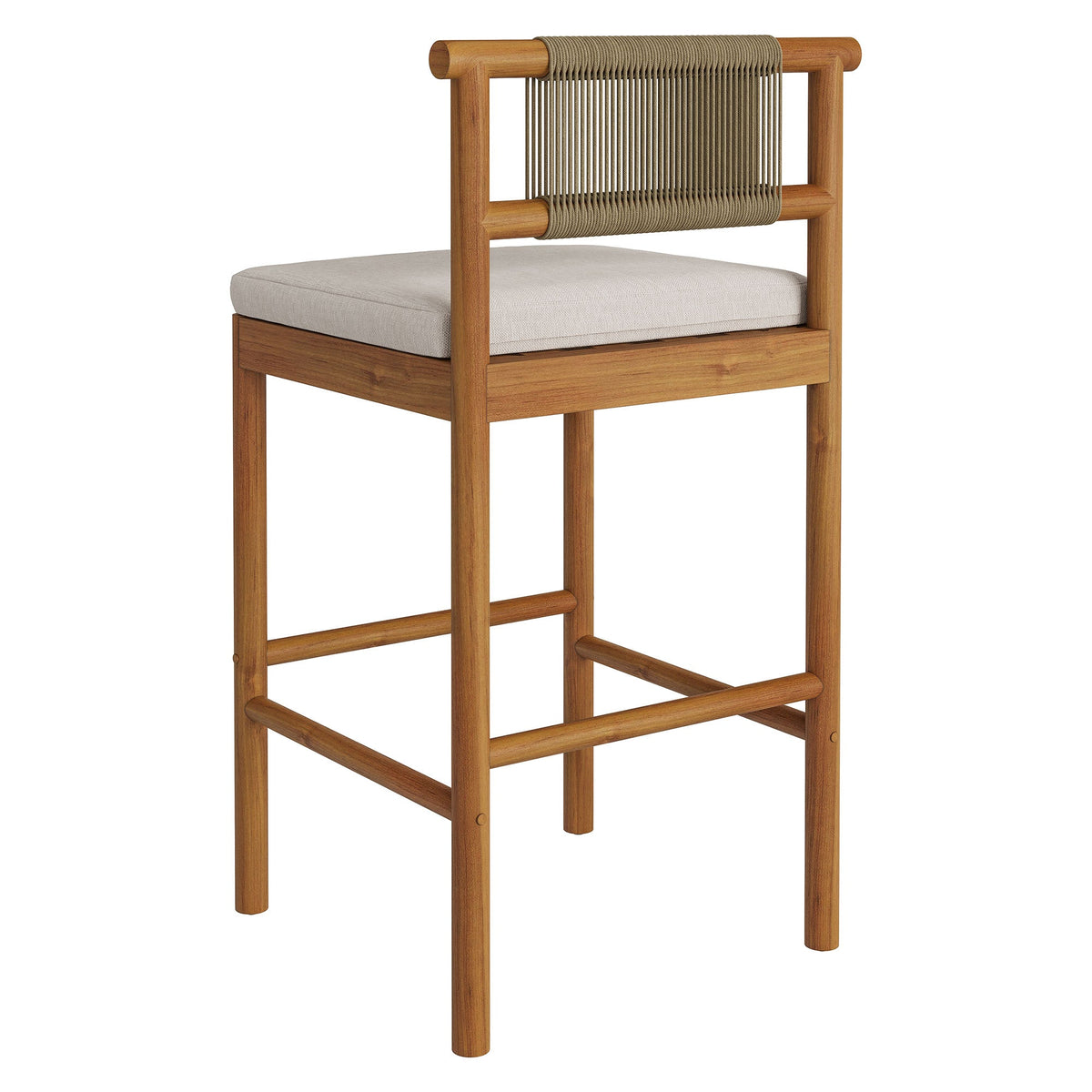Eleni Outdoor Teak Wood Bar Stools Set of 2