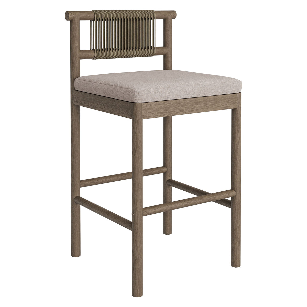Eleni Outdoor Teak Wood Bar Stools Set of 2