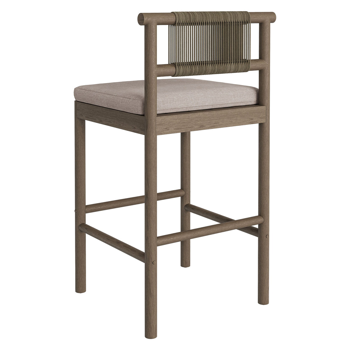Eleni Outdoor Teak Wood Bar Stools Set of 2