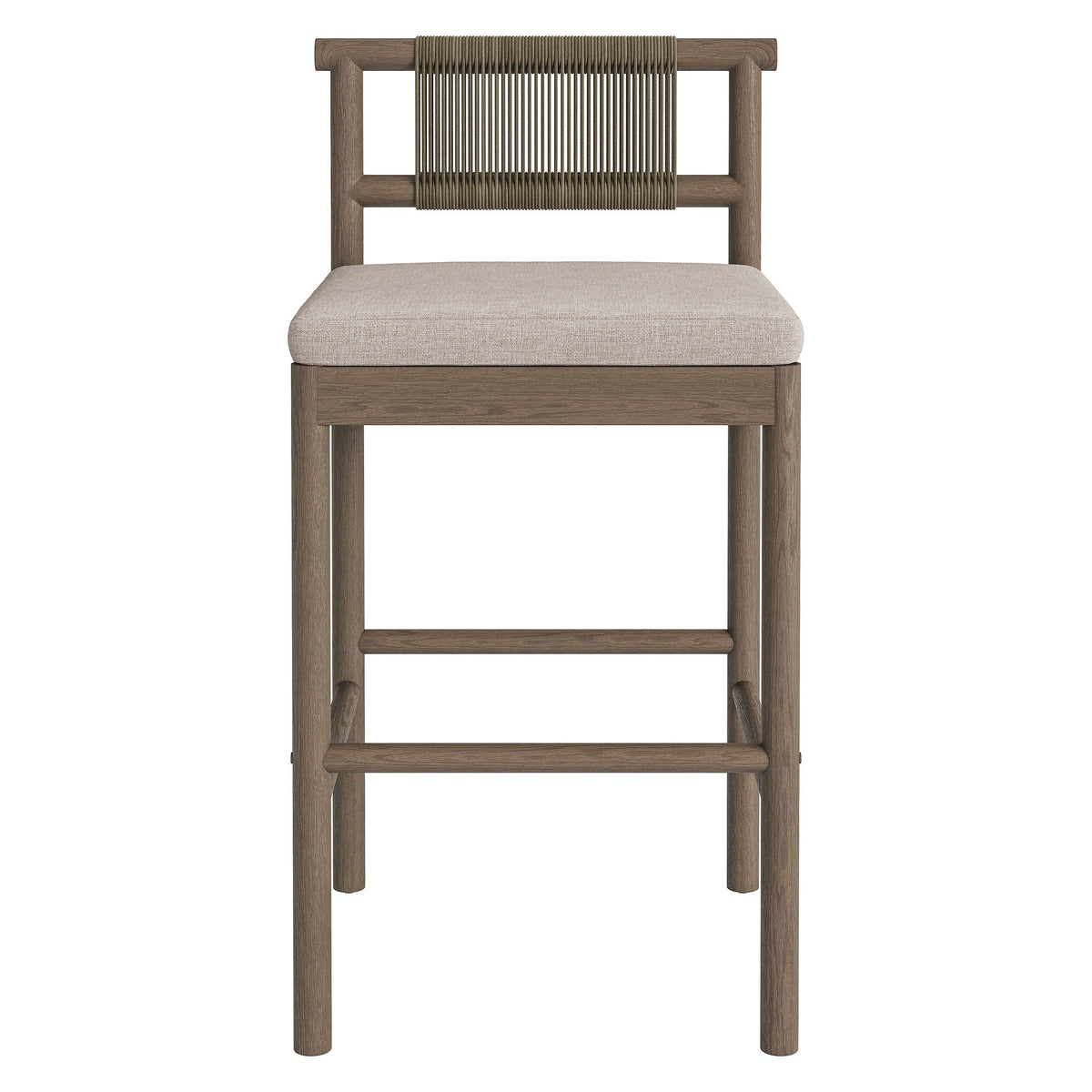 Eleni Outdoor Teak Wood Bar Stools Set of 2