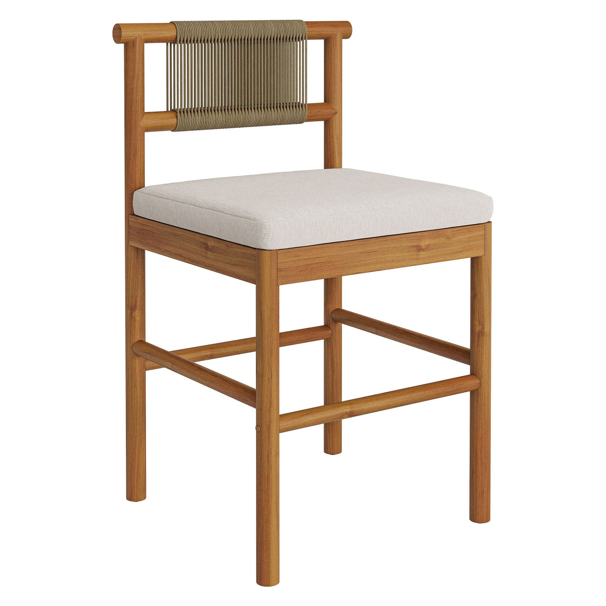 Eleni Outdoor Teak Wood Counter Stools Set of 2