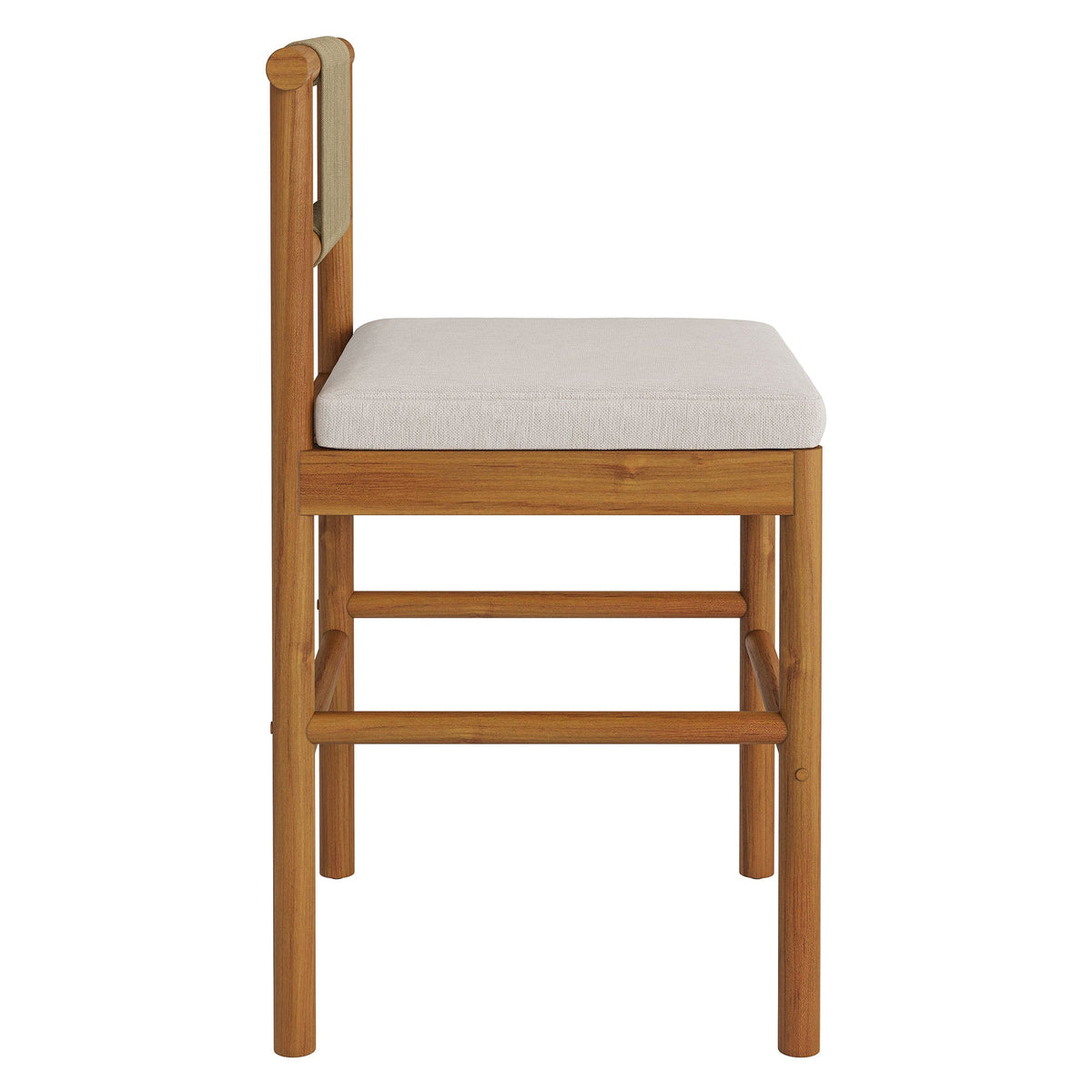 Eleni Outdoor Teak Wood Counter Stools Set of 2