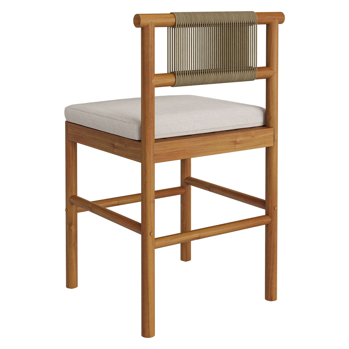 Eleni Outdoor Teak Wood Counter Stools Set of 2