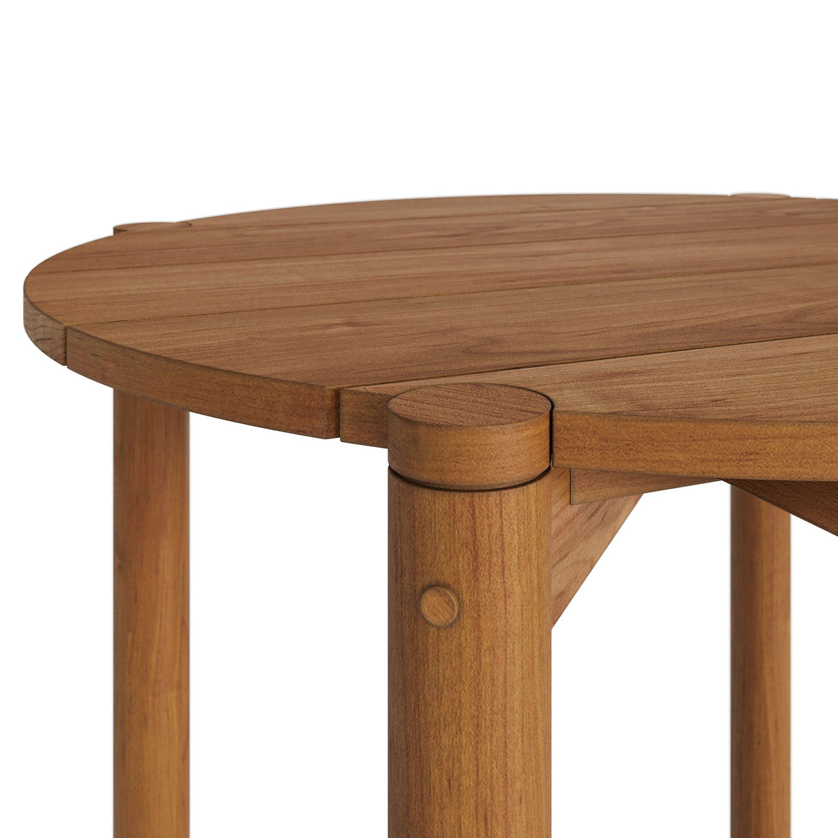 Eleni Round 35 Inch Outdoor Teak Wood Round Bar Table