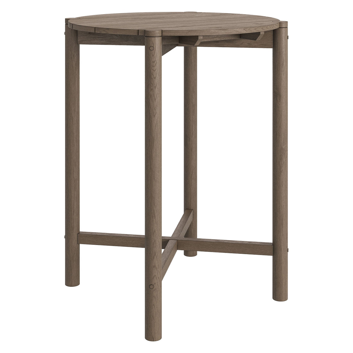 Eleni Round 35 Inch Outdoor Teak Wood Round Bar Table