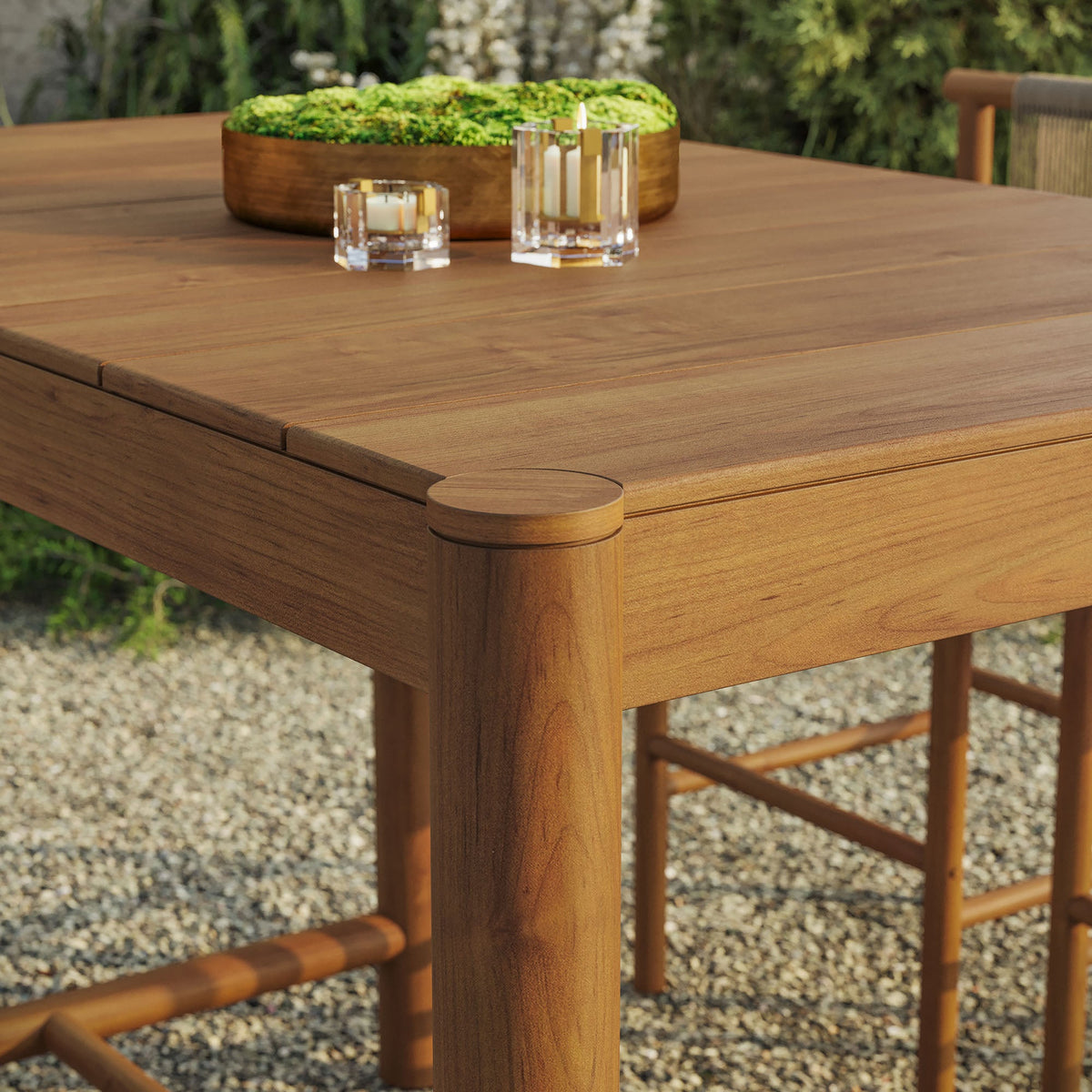 Eleni Rectangle 56-Inch Outdoor Teak Wood Rectangular Bar Table