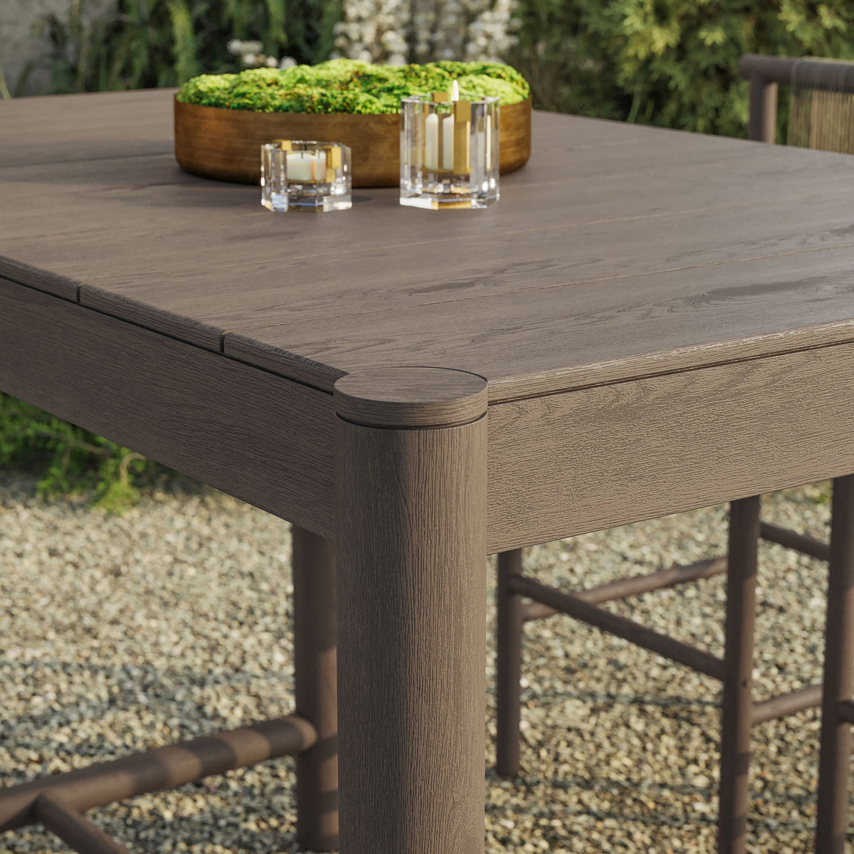 Eleni Rectangle 56-Inch Outdoor Teak Wood Rectangular Bar Table