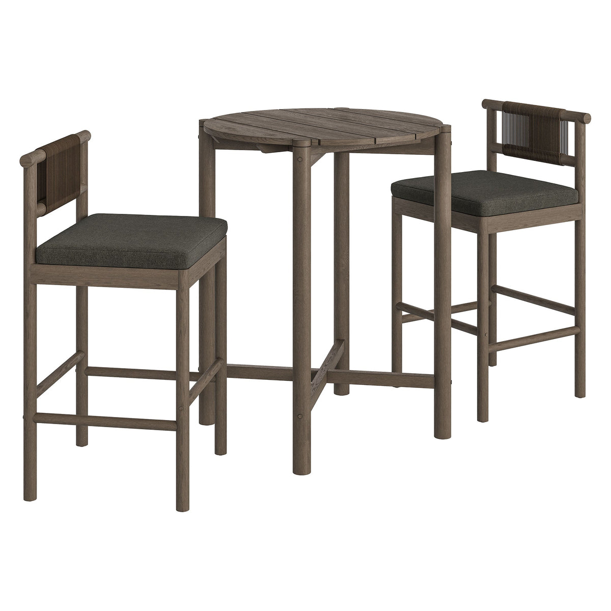 Eleni 3-Piece Outdoor Teak Wood Bar Set