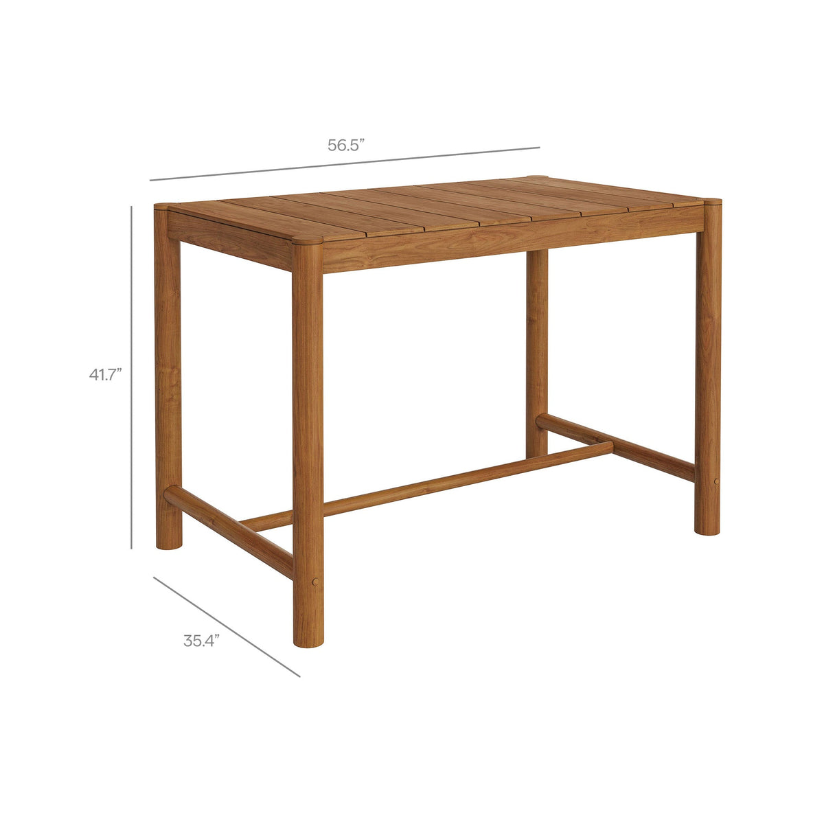 Eleni 5-Piece Outdoor Teak Wood Bar Set
