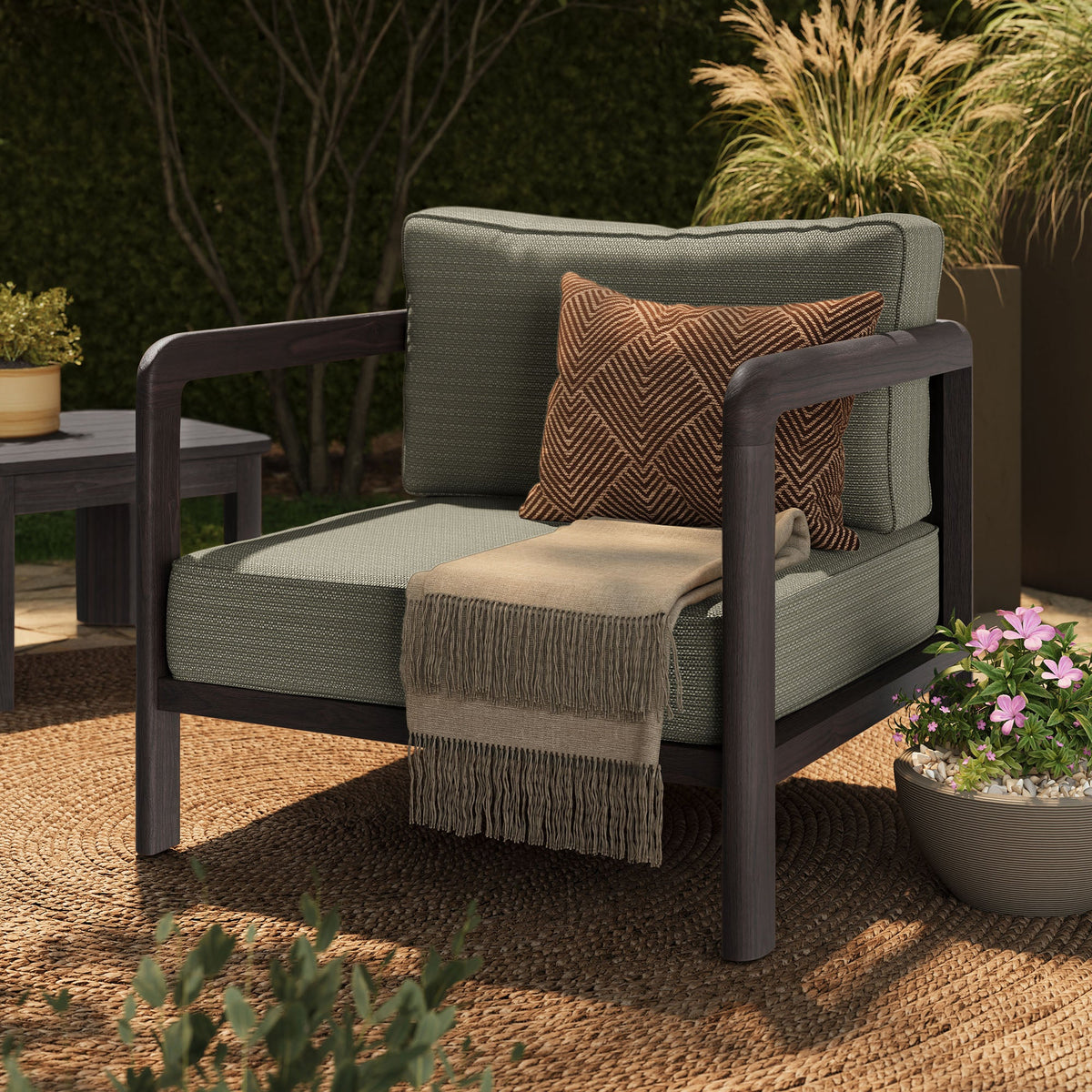 Kona Outdoor Teak Wood Armchair