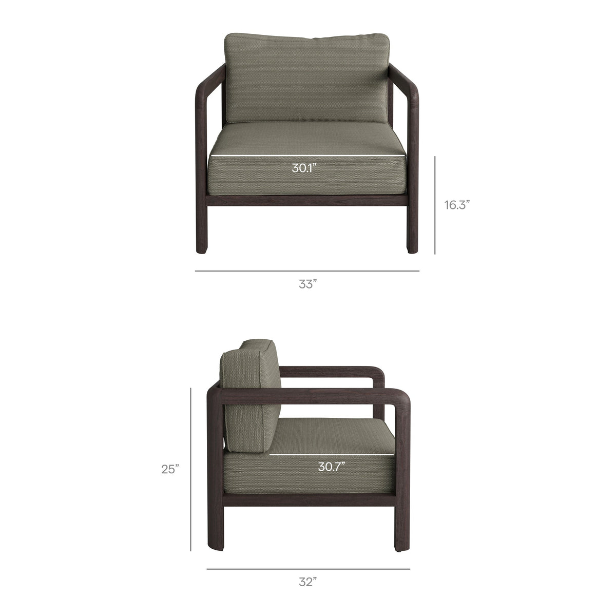 Kona Outdoor Teak Wood Armchair