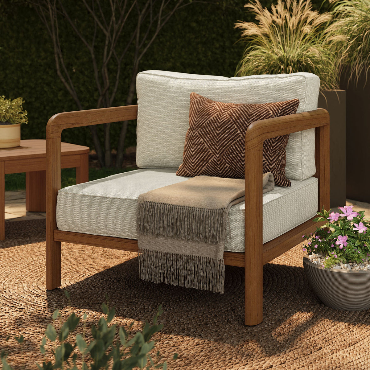 Kona Outdoor Teak Wood Armchair