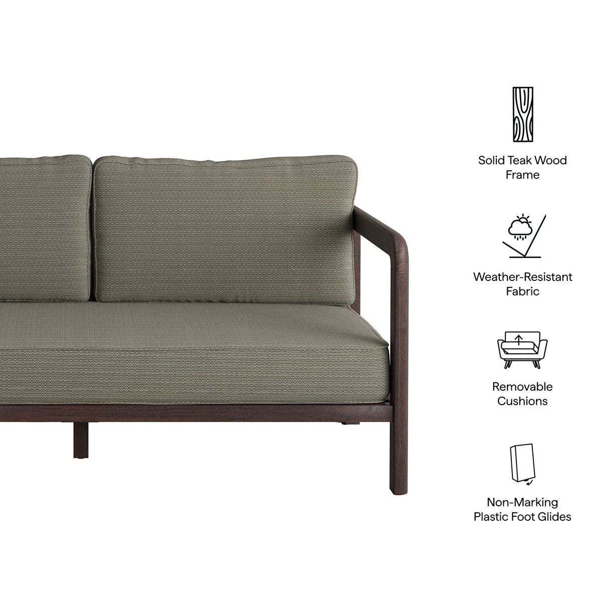 Kona Outdoor Teak Wood Loveseat