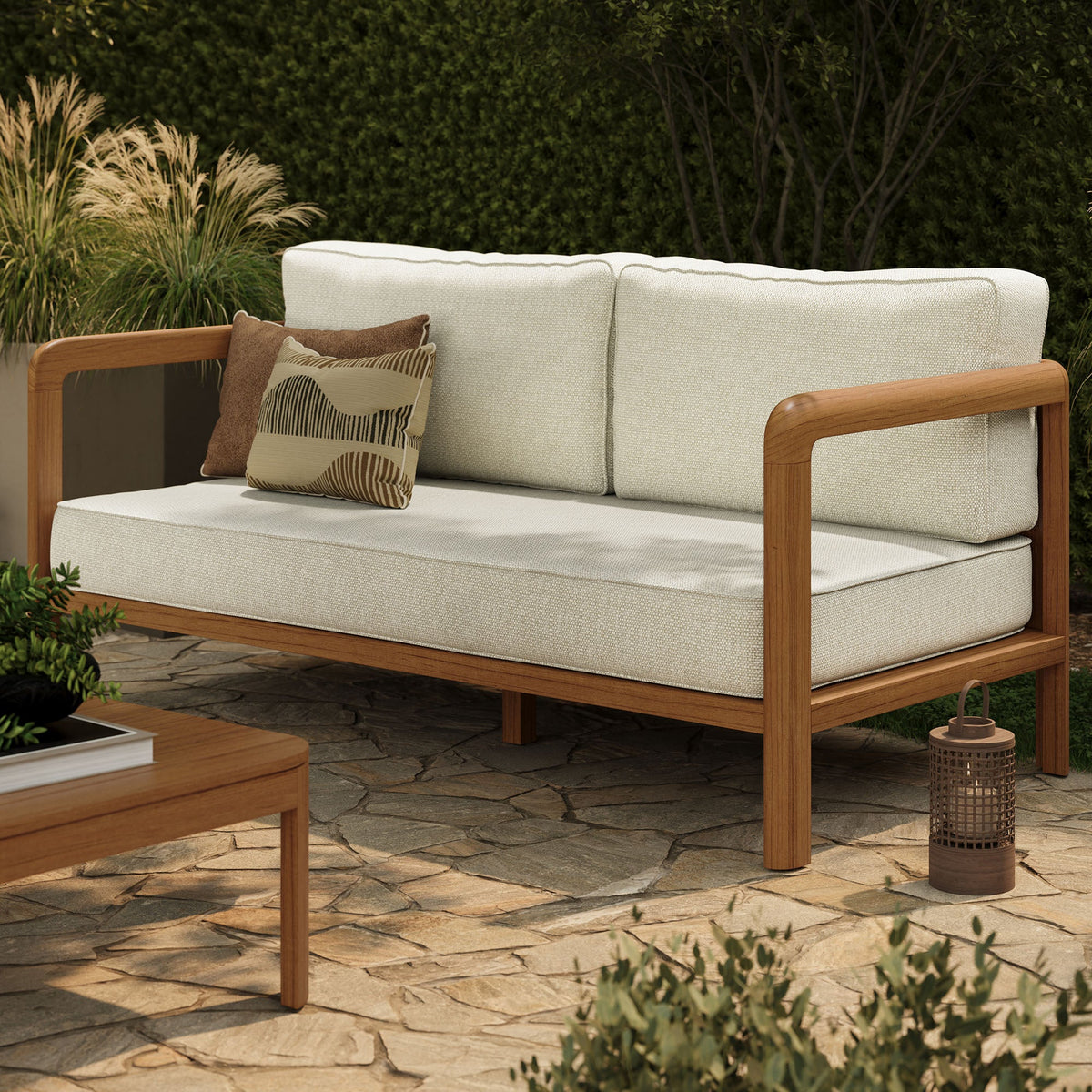 Kona Outdoor Teak Wood Loveseat