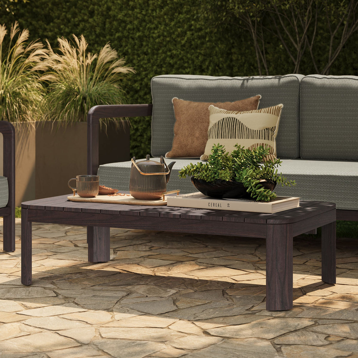 Kona 47 Inch Outdoor Teak Wood Coffee Table - view 14