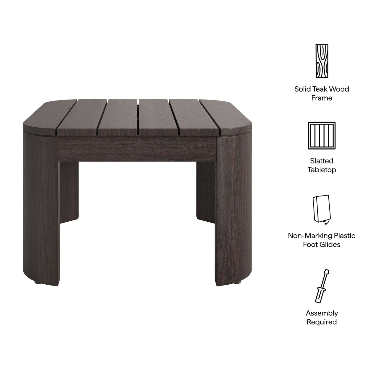 Kona Outdoor Teak Wood Side Table