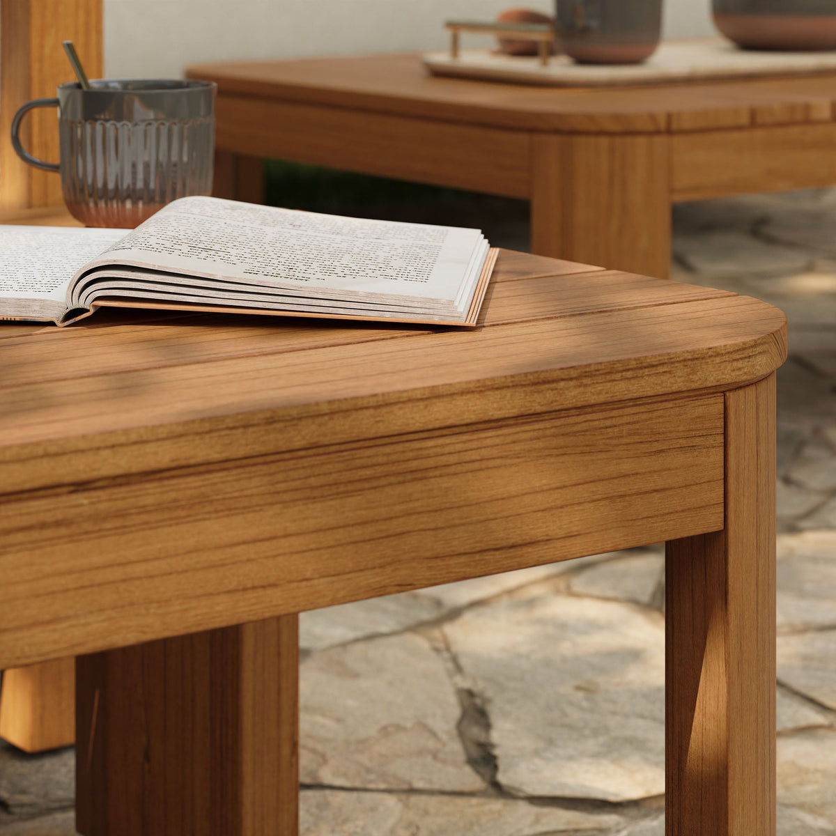 Kona Outdoor Teak Wood Side Table