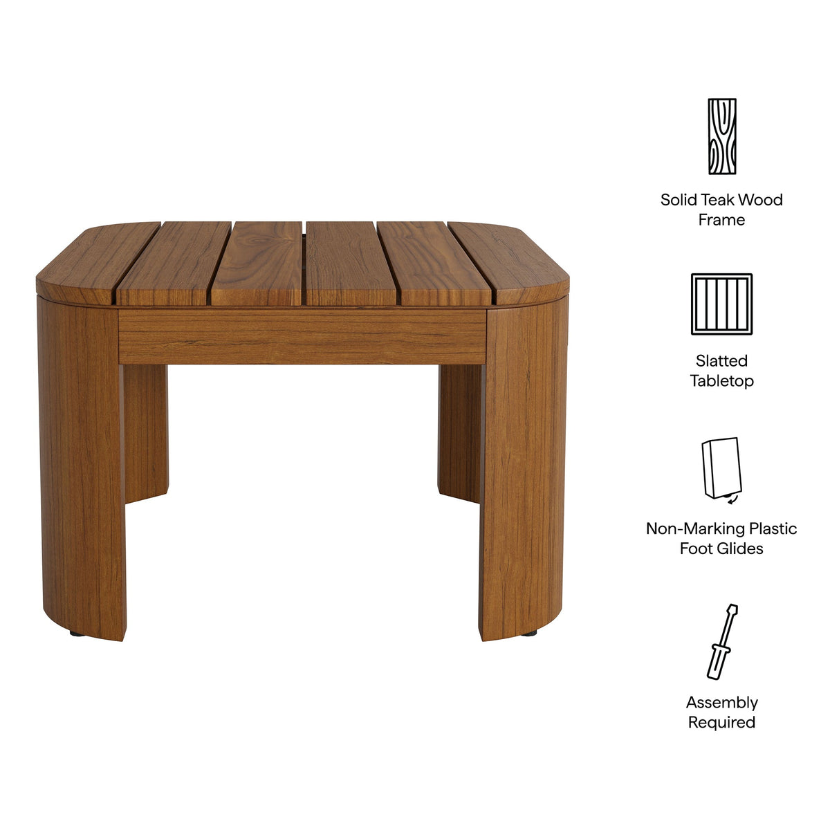 Kona Outdoor Teak Wood Side Table