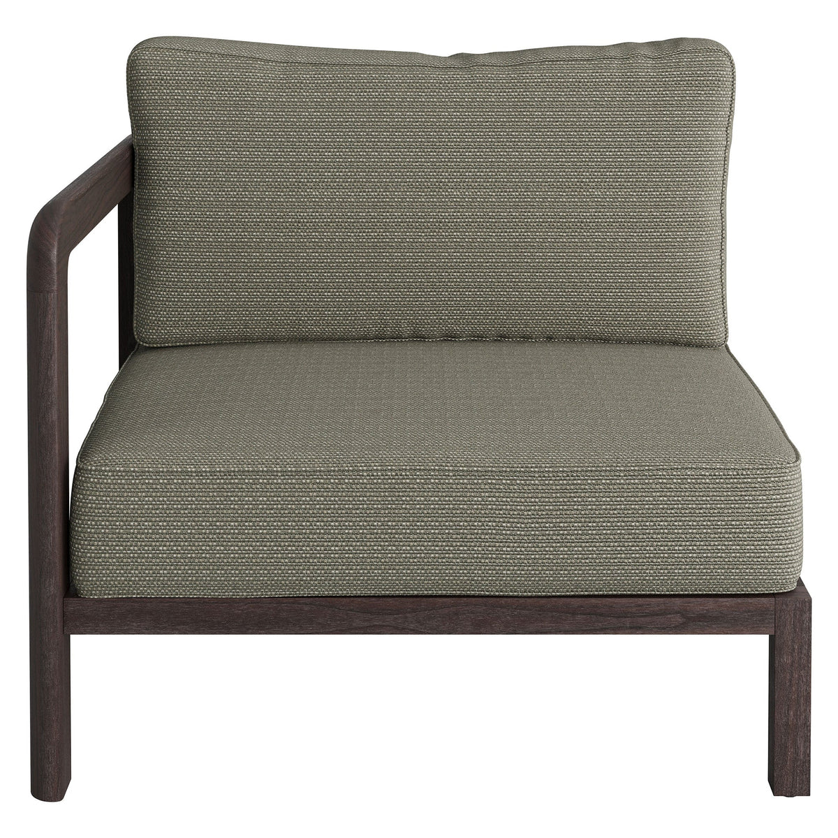 Kona Outdoor Teak Wood Left-Arm Facing Modular Armchair