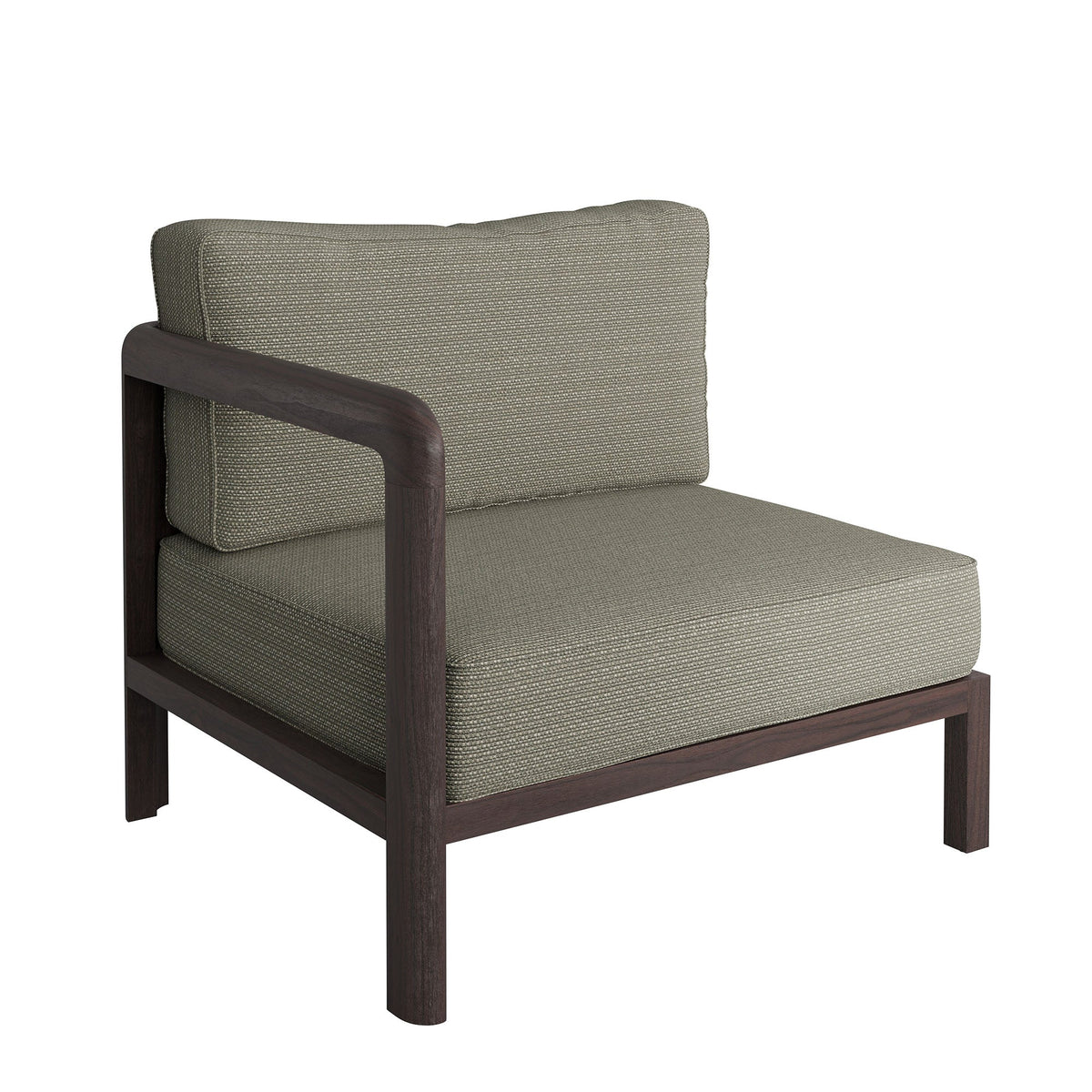 Kona Outdoor Teak Wood Left-Arm Facing Modular Armchair