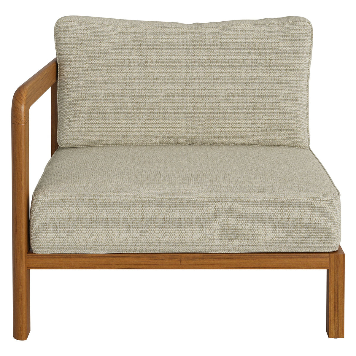 Kona Outdoor Teak Wood Left-Arm Facing Modular Armchair