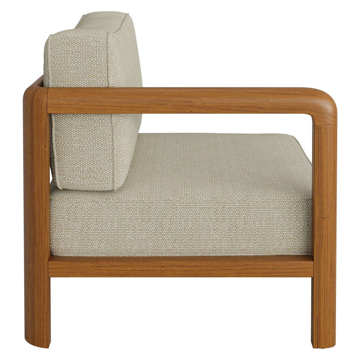 Kona Outdoor Teak Wood Left-Arm Facing Modular Armchair