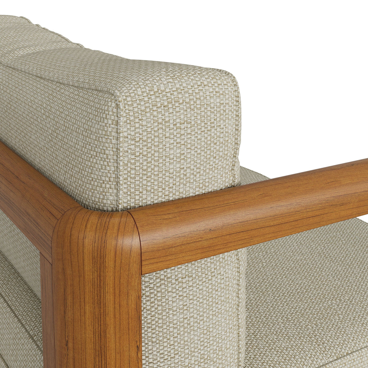 Kona Outdoor Teak Wood Left-Arm Facing Modular Armchair