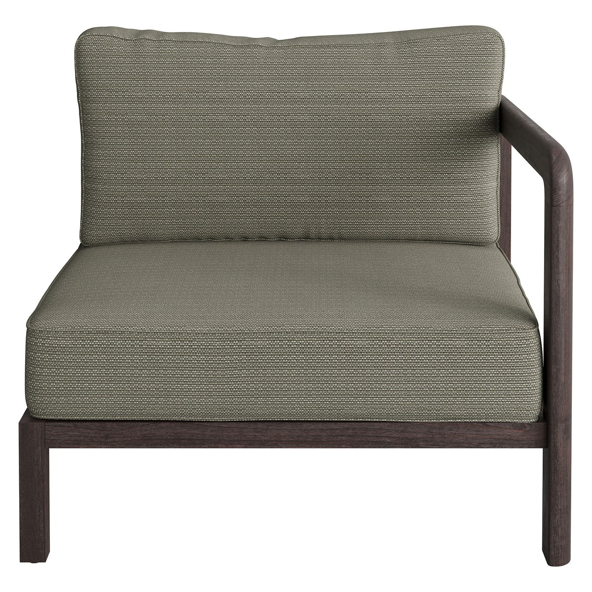 Kona Outdoor Teak Wood Right-Arm Facing Modular Armchair - view 2