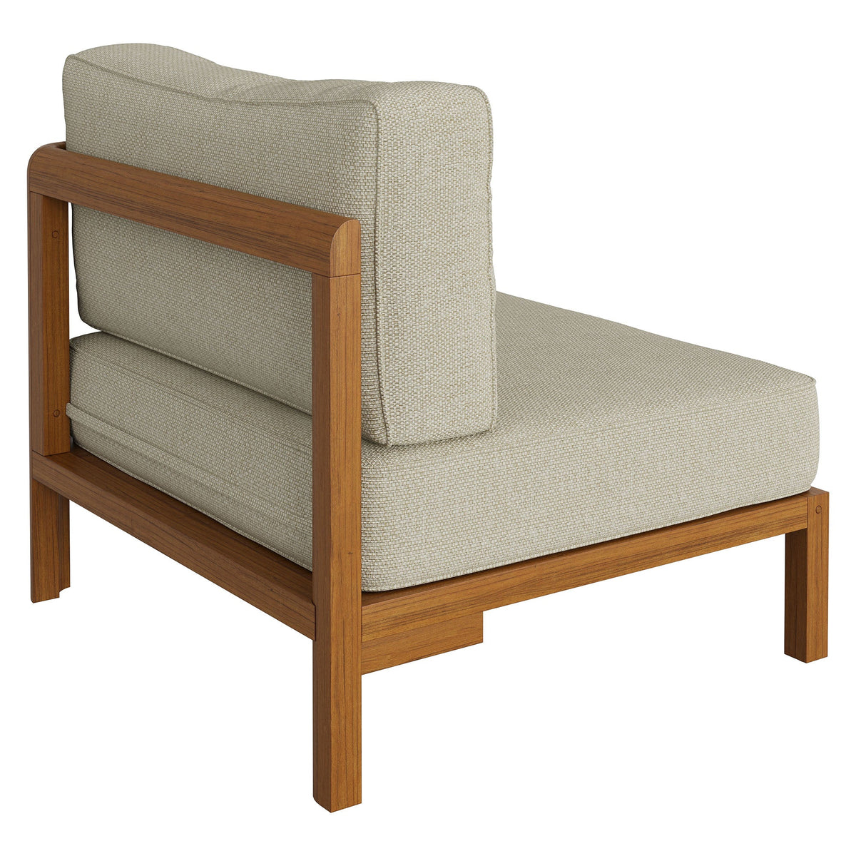 Kona Outdoor Teak Wood Right-Arm Facing Modular Armchair - view 7