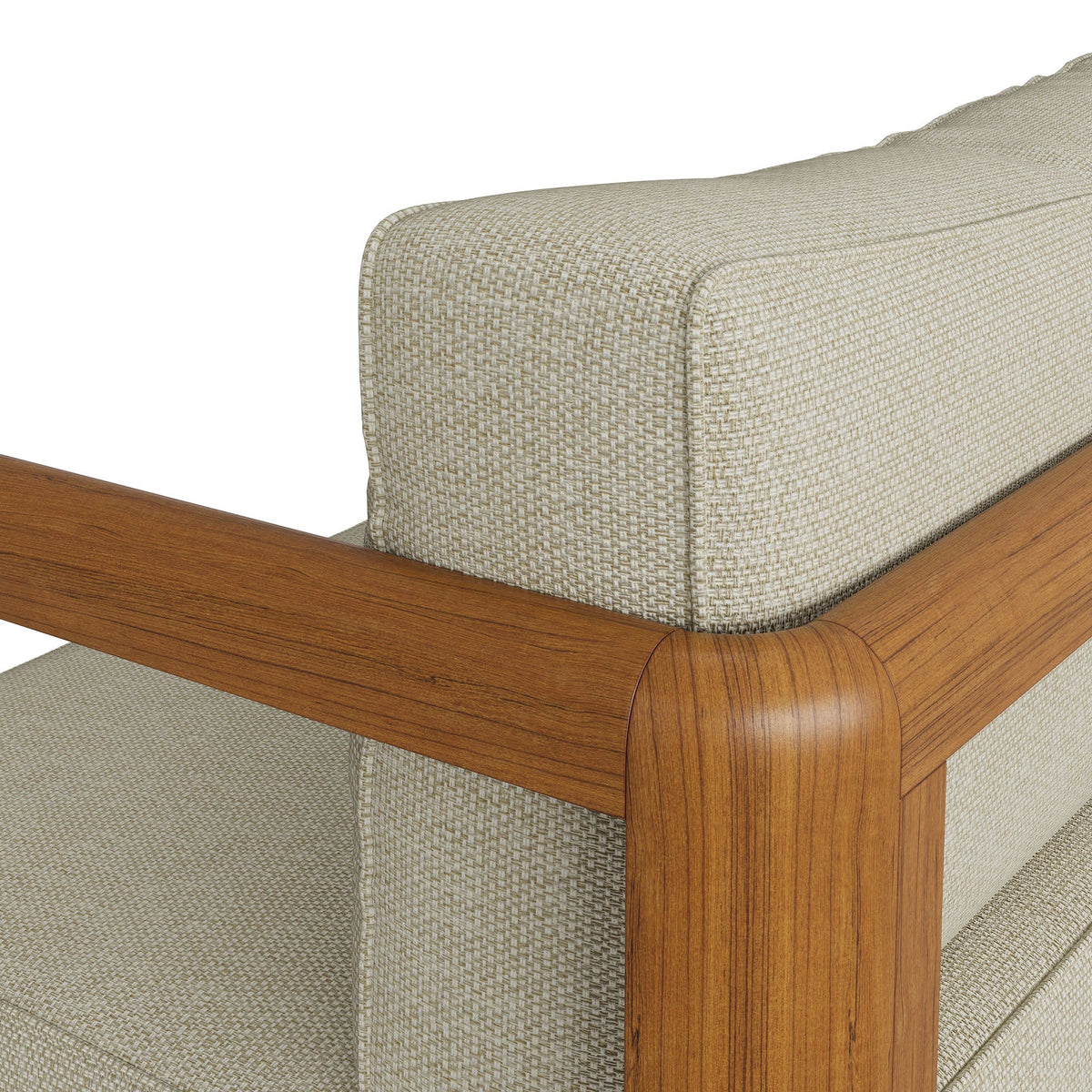 Kona Outdoor Teak Wood Right-Arm Facing Modular Armchair - view 9