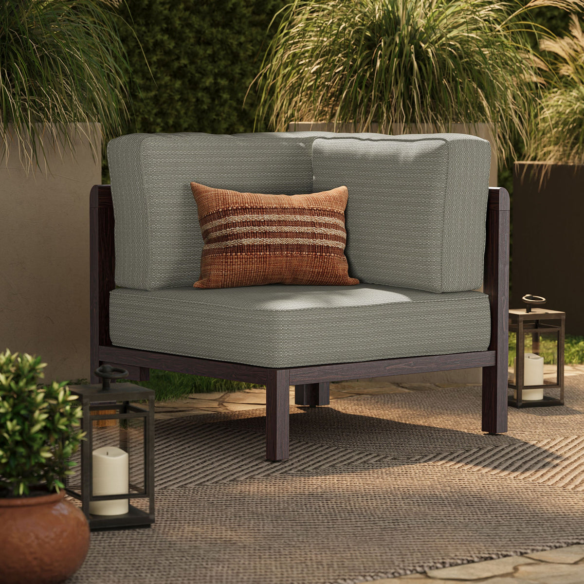 Kona Outdoor Teak Wood Corner Modular Chair