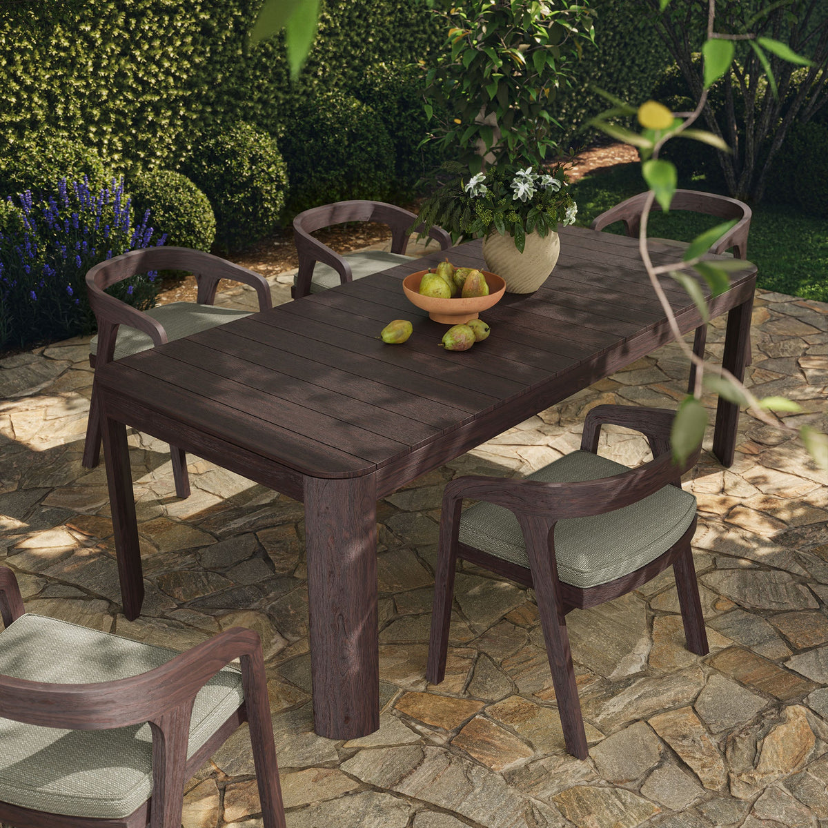 Kona 87 Inch Outdoor Teak Wood Dining Table - view 14