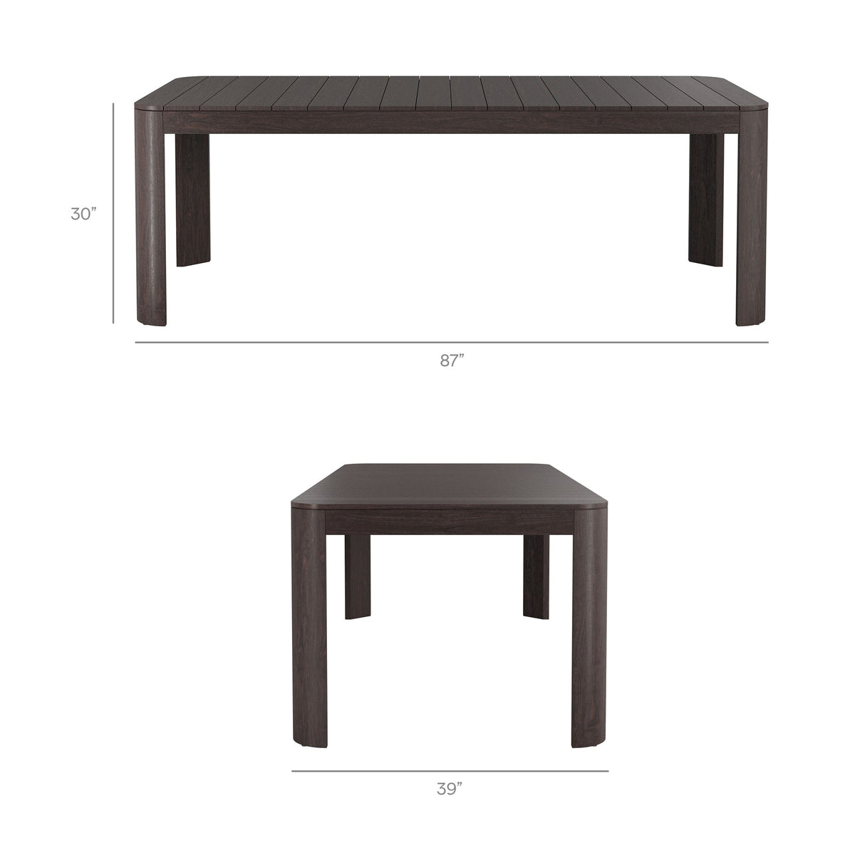 Kona 87 Inch Outdoor Teak Wood Dining Table - view 18