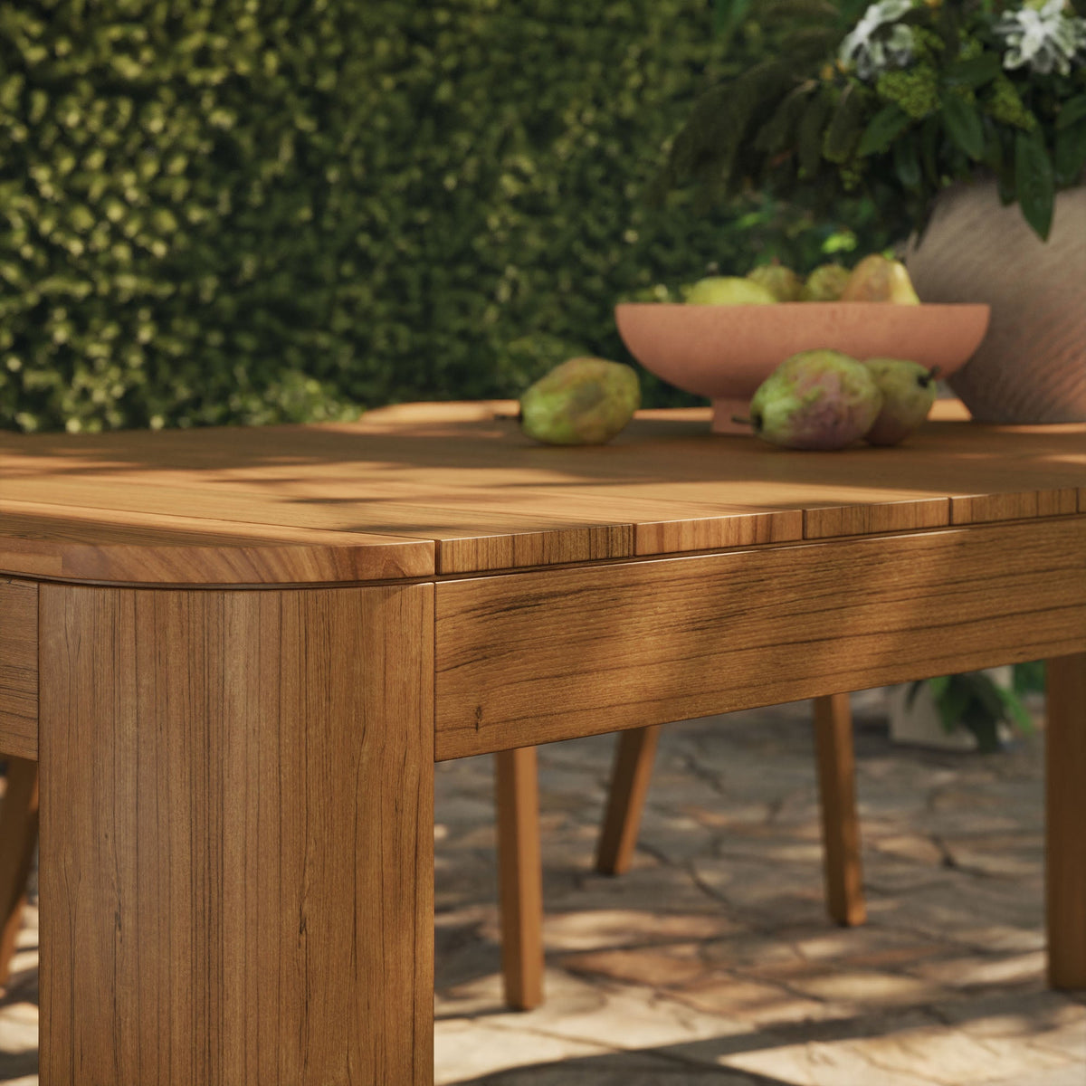 Kona 87 Inch Outdoor Teak Wood Dining Table - view 11