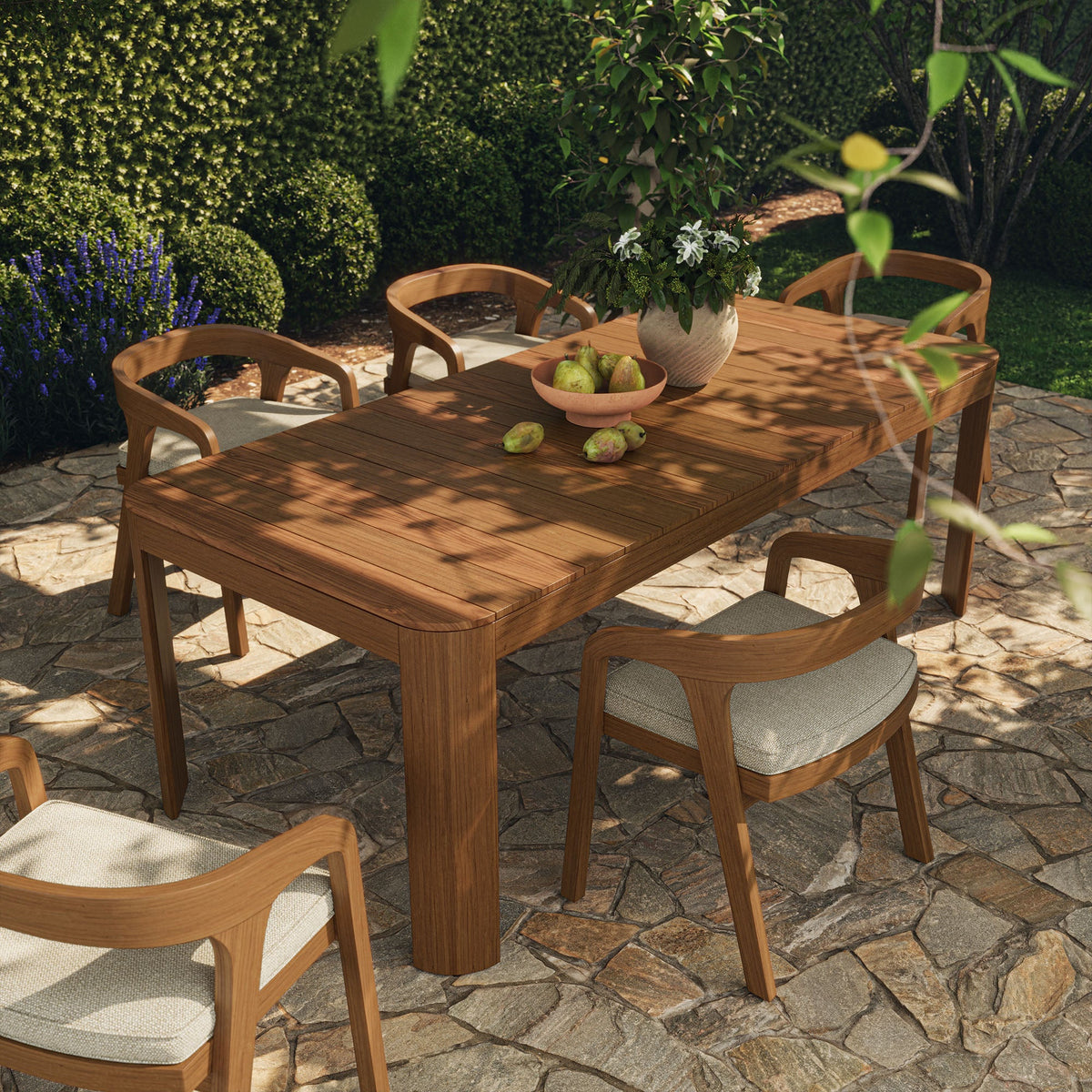 Kona 87 Inch Outdoor Teak Wood Dining Table - view 13